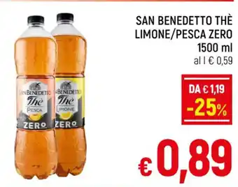 A&O SAN BENEDETTO THÈ LIMONE/PESCA ZERO 1500 ml offerta