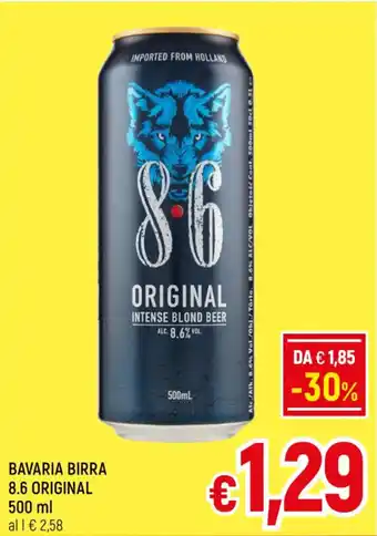 A&O BAVARIA BIRRA 8.6 ORIGINAL 500 ml offerta