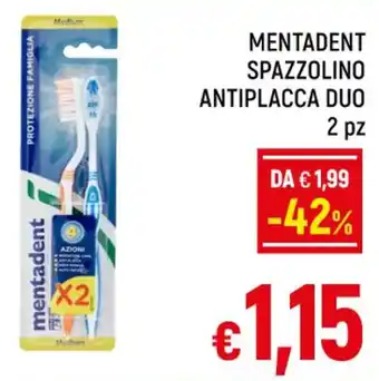 A&O MENTADENT SPAZZOLINO ANTIPLACCA DUO 2 pz offerta