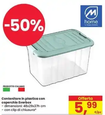 Despar Contenitore in plastica con coperchio Everbox 48x29x27 h cm offerta