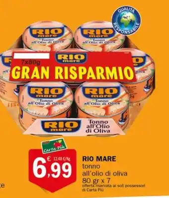 Crai RIO MARE tonno all'olio di oliva offerta