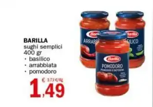 Crai BARILLA sughi semplici 400 gr offerta