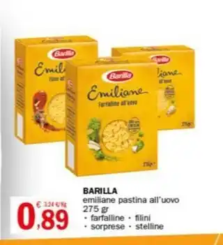 Crai BARILLA emiliane pastina all'uovo offerta