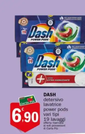 Crai DASH detersivo lavatrice power pods vari tipi 19 lavaggi offerta