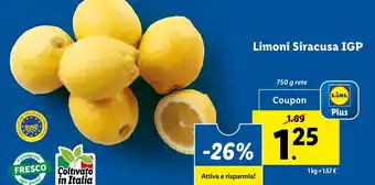 Lidl Limoni Siracusa IGP 750 g rete offerta
