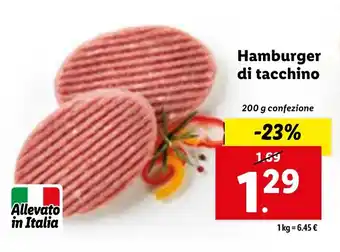 Lidl Hamburger di tacchino 200 g confezione offerta