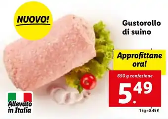 Lidl Gustorollo di suino 650 g confezione offerta