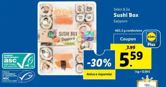 Lidl Select & Go Sushi Box Sapporo 462,5 g confezione offerta