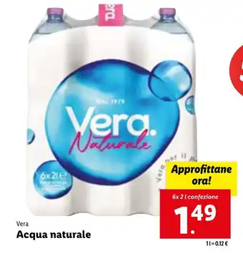 Lidl Vera Acqua naturale 6x 2 l confezione offerta