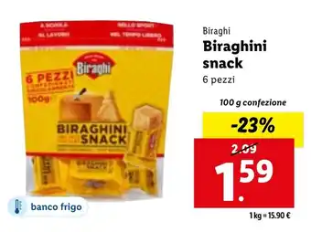 Lidl Biraghi Biraghini snack 100 g confezione offerta