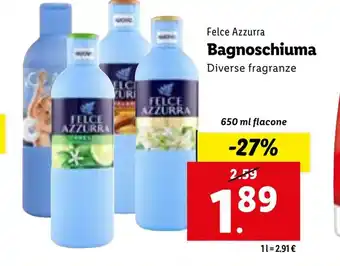 Lidl Felce Azzurra Bagnoschiuma 650 ml flacone offerta