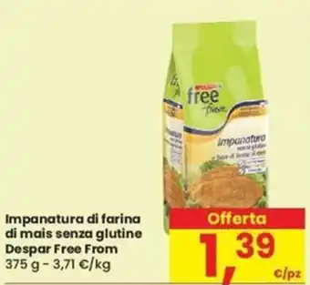 Despar Impanatura di farina di mais senza glutine Despar Free From 375 g offerta