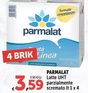 Carrefour Market PARMALAT Latte UHT parzialmente scremato lt 1 x 4 offerta