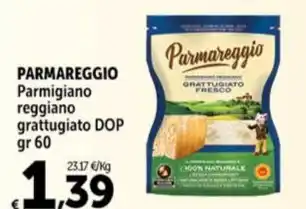 Carrefour Market PARMAREGGIO Parmigiano reggiano grattugiato DOP gr 60 offerta
