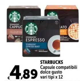 STARBUCKS Capsule compatibili dolce gusto vari tipi x 12