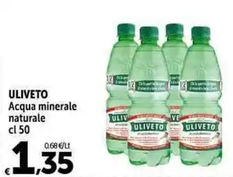 Carrefour Market ULIVETO Acqua minerale naturale cl 50 offerta