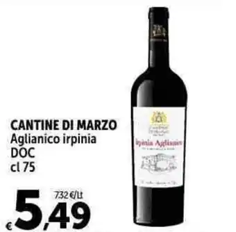 Carrefour Market CANTINE DI MARZO Aglianico irpinia DOC cl 75 offerta