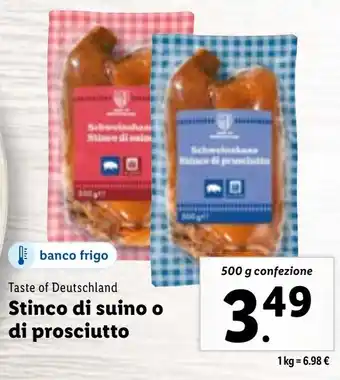 Lidl Taste of Deutschland Stinco di suino o di prosciutto 500 g confezione offerta