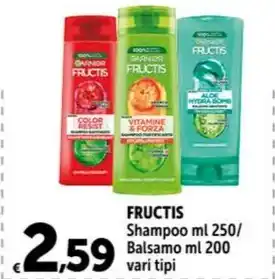 Carrefour Market FRUCTIS Shampoo ml 250/ Balsamo ml 200 vari tipi offerta