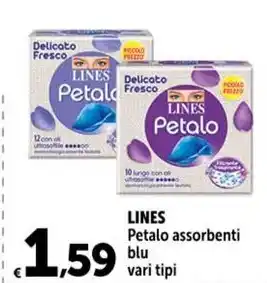 Carrefour Market LINES Petalo assorbenti blu vari tipi offerta