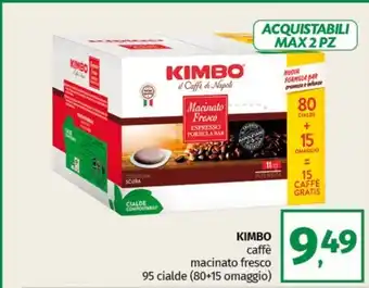 Pam KIMBO caffè macinato fresco 95 cialde (80+15 omaggio) offerta