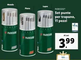 Lidl PARKSIDE Set punte per trapano, 11 pezzi offerta