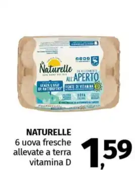 Pam NATURELLE 6 uova fresche allevate a terra vitamina D offerta