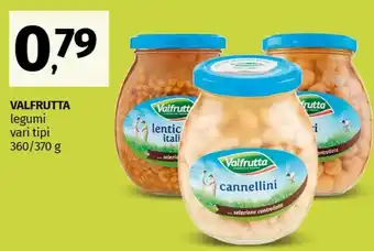 Pam VALFRUTTA legumi vari tipi 360/370 g offerta