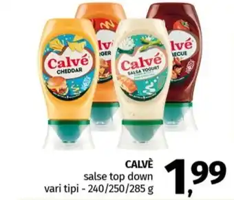 Pam CALVÈ salse top down vari tipi - 240/250/285 g offerta