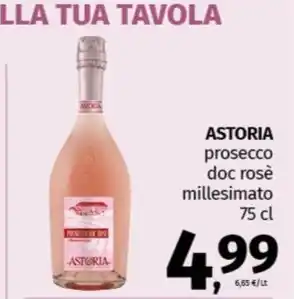 Pam ASTORIA prosecco doc rosè millesimato 75 cl offerta