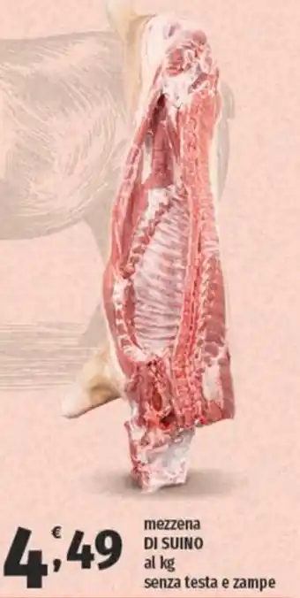 Vivo Supermercati mezzena DI SUINO al kg senza testa e zampe offerta
