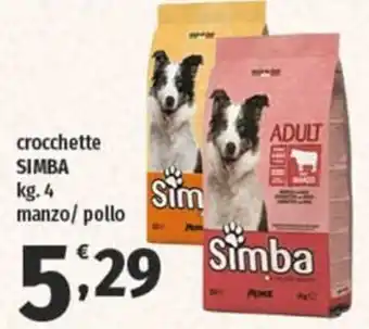 Vivo Supermercati crocchette SIMBA kg. 4 manzo/ pollo offerta