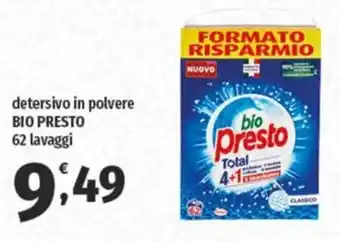 Vivo Supermercati detersivo in polvere BIO PRESTO 62 lavaggi offerta