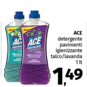Pam ACE detergente pavimenti igienizzante talco/lavanda 1 lt offerta