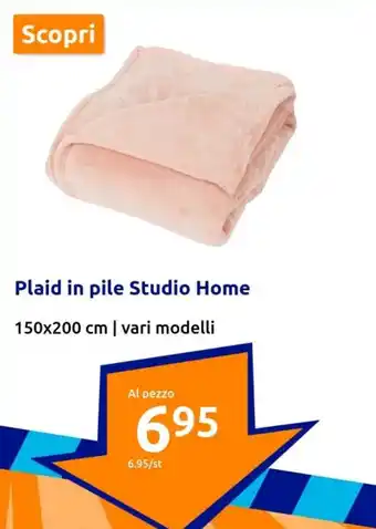 Action Plaid in pile Studio Home 150x200 cm offerta