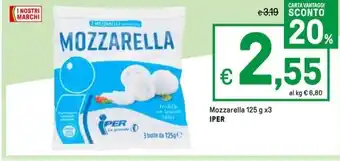 Iper La Grande Mozzarella 125 g x3 IPER offerta