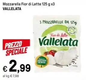 Mozzarella Fior di Latte 125 g x3 VALLELATA