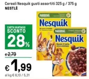 Iper La Grande Cereali Nesquik gusti assortiti 325 g / 375 g NESTLÈ offerta