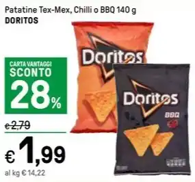 Iper La Grande Patatine Tex-Mex, Chilli o BBQ 140 g DORITOS offerta