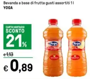 Iper La Grande Bevanda a base di frutta gusti assortiti 1 l YOGA offerta