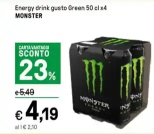 Iper La Grande Energy drink gusto Green 50 cl x4 MONSTER offerta
