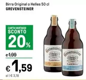 Iper La Grande Birra Original o Helles 50 cl GREVENSTEINER offerta