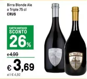 Iper La Grande Birra Blonde Ale o Triple 75 cl CRUS offerta