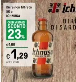 Iper La Grande Birra non filtrata 50 cl ICHNUSA offerta