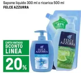 Iper La Grande Sapone Liquido 300 ml o ricarica 500 ml FELCE AZZURRA offerta