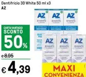 Dentifricio 3D White 50 ml x3 AZ