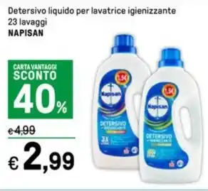 Iper La Grande Detersivo liquido per lavatrice igienizzante 23 lavaggi NAPISAN offerta