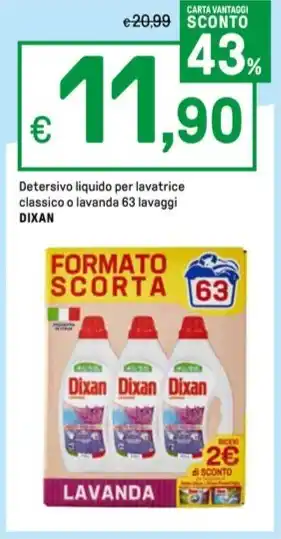 Iper La Grande Detersivo liquido per lavatrice classico o lavanda 63 lavaggi DIXAN offerta