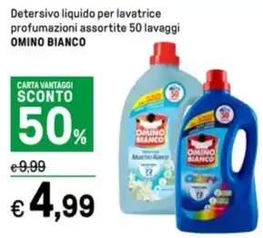 Iper La Grande Detersivo liquido per lavatrice profumazioni assortite 50 lavaggi OMINO BIANCO offerta