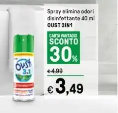Iper La Grande Spray elimina odori disinfettante 40 ml OUST 3IN1 offerta